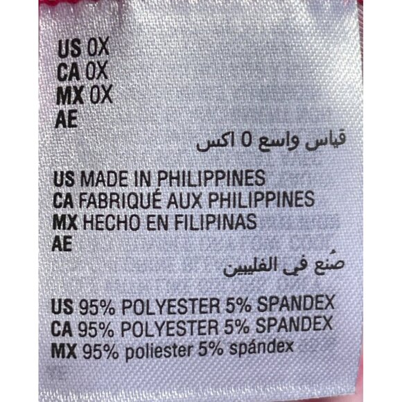 INC Womens Pink Floral Lace-Up Knit Top Size 0X Polyester/Spandex Short Sleeve - Picture 5 of 5